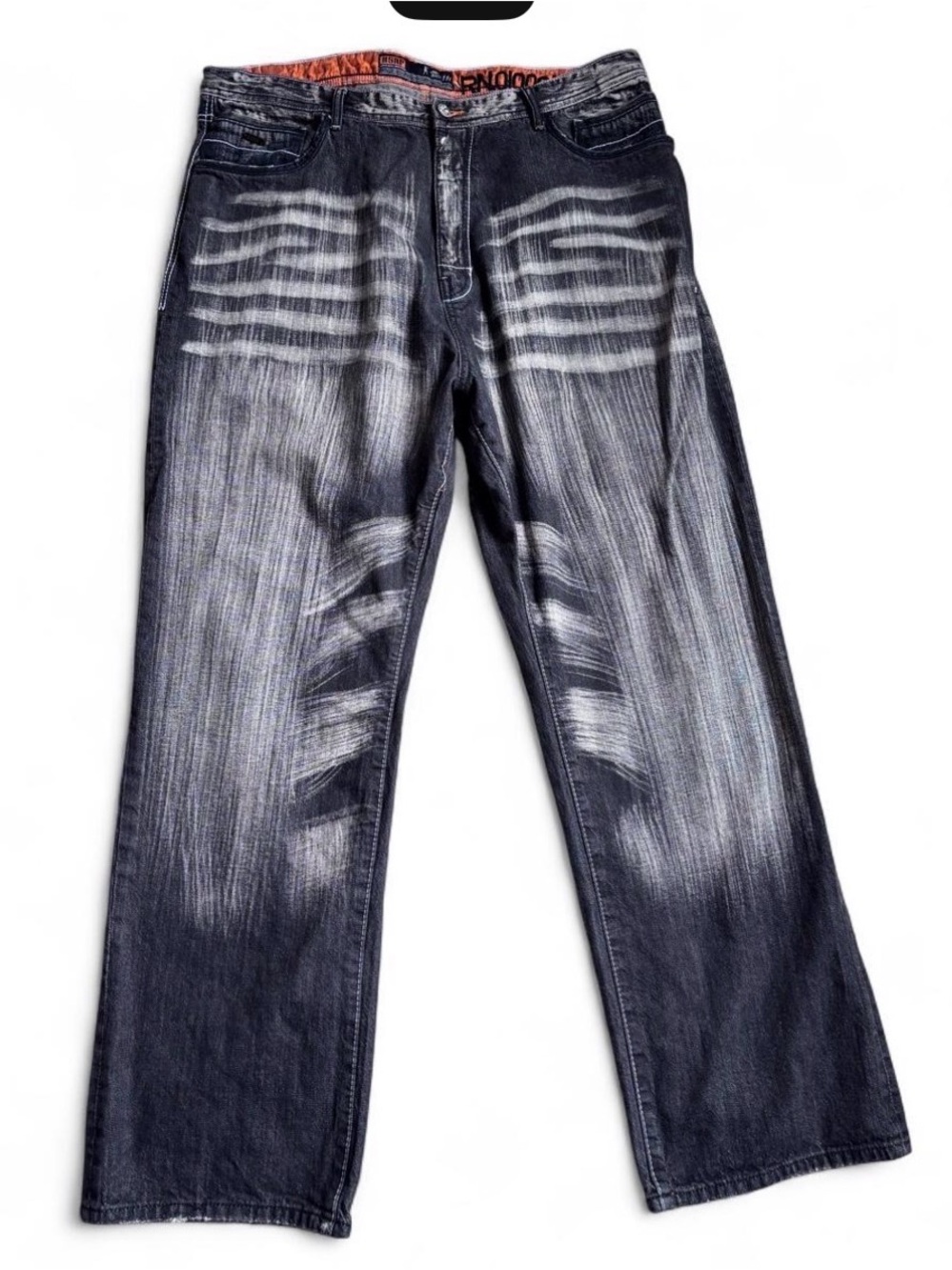 Akademiks Men's Straight Jeans in Washed Dark Blue